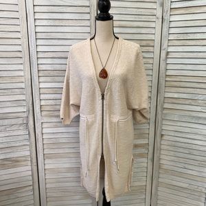 Free People zip front cotton knit cardigan S/P